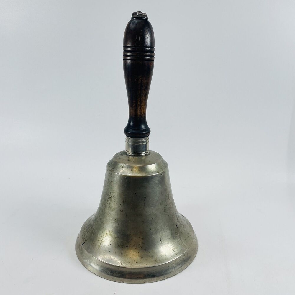 Antique Hand School Bell Percussion Instrument Bell Pre-1930 10" Vintage LOUD